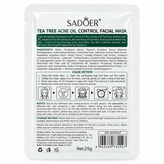 ماسک ورقهای ضد جوش چای درختی SADOER مدل Acne Oil Control | حجم 25 گرم